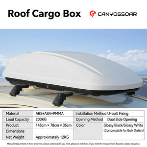 Boîte <span class=keywords><strong>de</strong></span> toit universelle pour <span class=keywords><strong>voiture</strong></span> en ABS 350L avec ouverture latérale double, design sportif <span class=keywords><strong>de</strong></span> <span class=keywords><strong>luxe</strong></span>, étanche, porte-bagages <span class=keywords><strong>de</strong></span> toit - Product Image 2