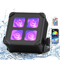 DMX 4x20W IP65 lampu cuci Par LED tahan air 8 buah casing penerbangan dapat diisi ulang RGBWA UV 6 dalam 1 upllights untuk lampu panggung DJ