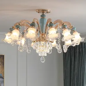 Decorative lights lighting for home modern industrial luxury wholesale wedding large modern crystal ceiling lamp