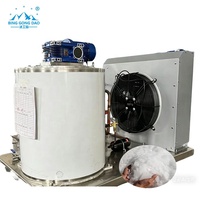 Machine à glace en flocons de 1500 kg avec évaporateur en acier inoxydable, compresseur à refroidissement par air pour la transformation des produits de la mer et le refroidissement industriel