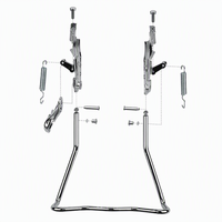 Béquille de vélo robuste à double bras en acier inoxydable 9,5 mm, chromée, à ressort, pour VTT et vélo de ville