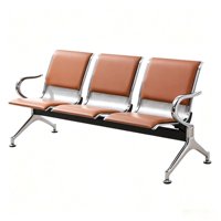 Banc d'attente en acier inoxydable à maillons, vente en gros d'usine, sièges publics commerciaux modernes pour aéroport, hôpital, espace extérieur