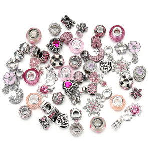 50 Piece Set Metal Charms Different Designs Per Bag <strong>Large</strong> Hole Alloy Glass <strong>Beads</strong> for <strong>Bracelet</strong> Making - Product Image 6
