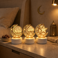Lampe LED en forme de croissant de lune islamique, lumière de nuit du Ramadan pour la décoration de la maison musulmane, ornement de table pour le festival de l'Aïd