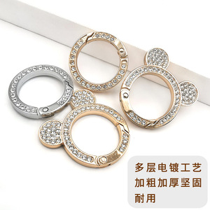 Boucle à ressort en strass en alliage de zinc pour sac à main femme, accessoire de charme, sertissage en argent 800, cadeau - Product Image 3