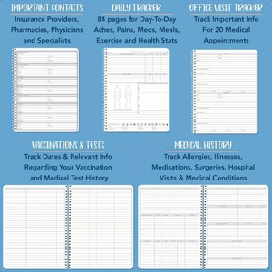 Mi historial médico, libro de registro de medicamentos diarios, tratamiento de medicina, médico, visita, Registros de Seguimiento, Diario Médico Personal - Product Image 6