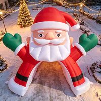 Décoration de Noël gonflable extérieure en forme d'arche de Père Noël, arche géante de Père Noël illuminée avec des lumières LED pour la pelouse de Noël