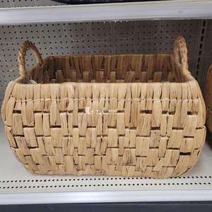 Panier en jacinthe d'eau naturelle pour le rangement quotidien et la lessive, panier de rangement et de lessive en jacinthe d'eau pratique, fait à la main - Product Image 1