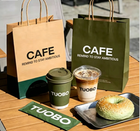 Sacs en papier kraft blancs et bruns pour la cuisson du pain avec logo, sacs personnalisés pour snacks et burgers, sacs à emporter pour gâteaux et cafés avec poignées