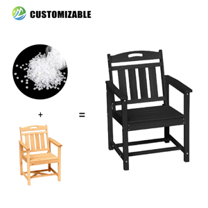 Muebles de Exterior Modernos y Ligeros de HDPE para Todas las Estaciones, Color Negro, para Patio Trasero, Villa, <span class=keywords><strong>Casa</strong></span> de Playa y Campamentos Vacacionales - Product Image 1