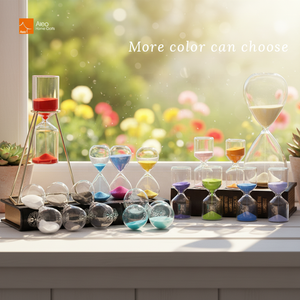 Vente en gros d'horloges à sable en verre transparent coloré, personnalisées avec logo, fabriquées à la main, option de graduation - 5/10/15/30/60 <span class=keywords><strong>minutes</strong></span> - Product Image 4