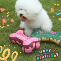 Jouet pour chien en peluche en forme de cupcake, en coton doux, avec sonnettes et bruissements, cadeau d'anniversaire pour chiot