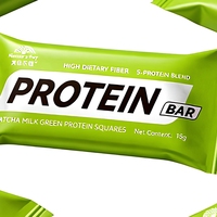 Barre protéinée au matcha japonais, mini cube, saveur thé vert, faible teneur en glucides, riche en fibres, collation énergétique
