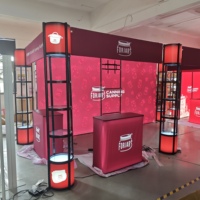 Boîte à lumière modulaire en tissu SEG multi-faces avec cadre en aluminium et rétroéclairage LED pour présentoir de salon professionnel alimentaire et de boissons