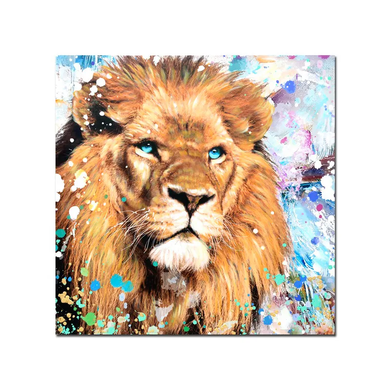 Animal Style Wall Art Painting Canvas Pictures for Home Decoration Offset Printing Embossing Printing 4 Color