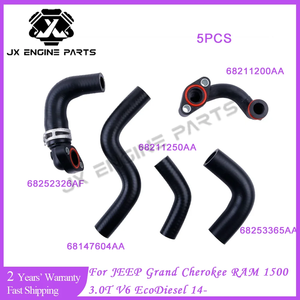 EXF Motor 5-delige radiateur koelvloeistof slang waterleiding doorvoerbuiskit voor JEEP Grand Cherokee WK WK2 3.0 CRD Eco Diesel 3.0L 3.0T VM63D - Product Image 2