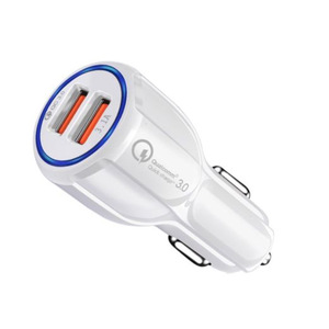 Chargeur de voiture QC3.0 à charge rapide 18W avec double port USB pour téléphone portable, adaptateur allume-cigare 12-24V - Product Image 4
