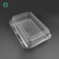 Récipient alimentaire carré jetable en plastique PET récipient à clapet en plastique pour pain gâteau Bastry shop
