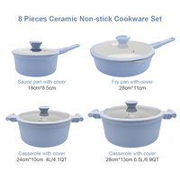 Ensemble de casseroles et poêles en céramique antiadhésive de luxe SANLANG violet, revêtement durable, aluminium moulé sous pression, sans PFAS