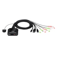 Commutateur KVM hybride ATEN CS52DP 2 ports USB-C 4K UHD avec partage audio et périphériques USB