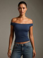 Tops courts à épaules dénudées pour femmes, t-shirts sans manches d'été, Y2K, double doublure, coupe basique, tee-shirt décontracté, sorties, mignon, sexy, décontracté