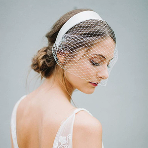 Nouveau Vintage fête court visage résille voile mariée cage à oiseaux mariage cheveux arc bandeau - Product Image 3