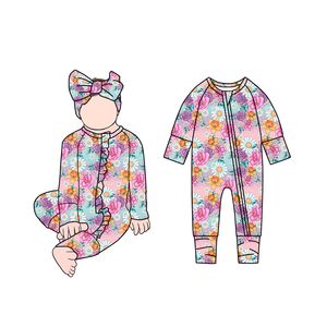 Pijama Enterizo para Niñas, Diseño Personalizado OEM/ODM, Estampados Impresos, 230g, Algodón/Bambú, Cómodo, Primavera, Cierre Oculto - Product Image 6