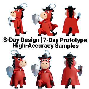 MEIYAN Porte-clés en PVC personnalisé, faible MOQ, motif cheval <span class=keywords><strong>de</strong></span> <span class=keywords><strong>guerre</strong></span> en cape <span class=keywords><strong>de</strong></span> dessin animé, mignon, pour animaux du zodiaque, avec logo personnalisé, pendentif <span class=keywords><strong>de</strong></span> sac - Product Image 2