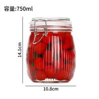 Stoples Kaca Mulut Lebar untuk Makanan dengan Tutup Jepit, Ukuran 16oz, 32oz, 50oz