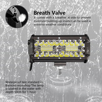 Barre lumineuse LED tout-terrain pour voiture de 7 pouces 120W 3 rangées avec éclairage LED étanche pour camion, voiture, pick-up, bateau, golf, VTT, UTV