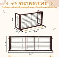 Barrière pour chien autoportante d'intérieur 38-67 po, extra large, en bois, design moderne naturel, barrières de sécurité pour chiots 21,06 po de hauteur, sans perçage, marron