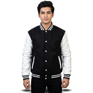 Fournisseur de vestes universitaires en laine, OEM, vente en gros, vestes bomber de qualité supérieure pour hommes, broderie personnalisée, étiquette privée - Product Image 1
