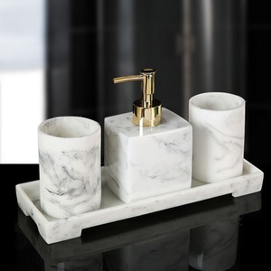 Nero resina di <span class=keywords><strong>marmo</strong></span> Hotel accessorio per il <span class=keywords><strong>bagno</strong></span> <span class=keywords><strong>set</strong></span> - Product Image 4