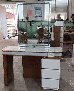 Offre Spéciale Prix Bas Rétro De Luxe Simple Face Salon Station Espejo De Peluqueria Con Luz Miroir Salon De <span class=keywords><strong>Coiffure</strong></span> - Product Image 2