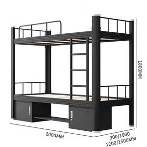 Commercial Modern <b>Metal</b> Bunk Bed for Adults with Storage-Hotel & School Use Heavy Duty <b>Frame</b> - Product Image 5