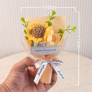 Flores de Planta de Ganchillo Hechas a Mano, Decoración del Hogar, Hilo, Flor Artificial para Decoración de Bodas, Ramo de Girasoles de Ganchillo, <span class=keywords><strong>Y3</strong></span> - Product Image 3