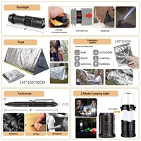 Kits d'outils de survie d'urgence pour le camping et les aventures en plein air, vente en gros d'usine, modèle de kit de survie J