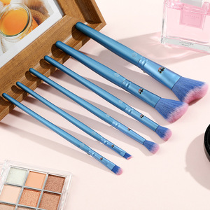 Set de 6 Brochas de <span class=keywords><strong>Maquillaje</strong></span> Veganas Profesionales, Color Azul Suave, en Caja de Papel, para Rostro, Ojos, Base, Rímel, Corrector, Delineador, para Niños - Product Image 3
