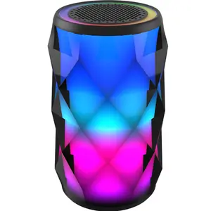 Toptan multimedya oynatıcı dts-OEM LOGO Subwoofer Mini MP3 müzik TWS Stereo multimedya ses LED ışık RGB ışık gösterisi LED kablosuz Bluetooth taşınabilir hoparlörler