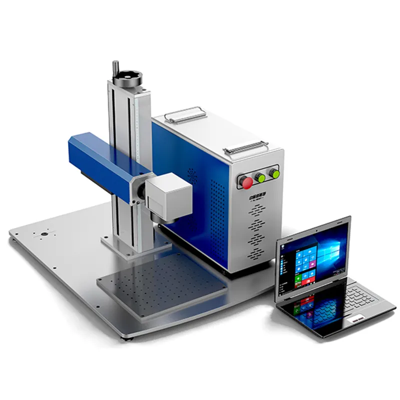 HOLYLASER Raycus MAX JPT IPG 30W 50W 100W Desktop CNC Fiber Laser Marking Machine Printing Etching for Metal Steel Aluminum