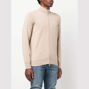 Suéter de lana suelto deportivo con cremallera de Cachemira personalizado cárdigan de talla grande suéter de punto para hombre - Product Image 1