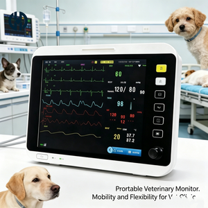 Moniteur patient vétérinaire multiparamètres avec fonctions ECG, HR, PR, TEMP, RESP, SPO2, NIBP pour clinique vétérinaire, hôpital, soins aux animaux - Product Image 1