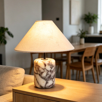 Abat-jour en tissu Soda, lampe LED chaude en marbre, lampe de table, éclairage intérieur