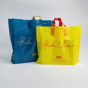 Custom logo Business Thank You tote Plastic Bags With Handle,plastic Shopping Bags For Boutique