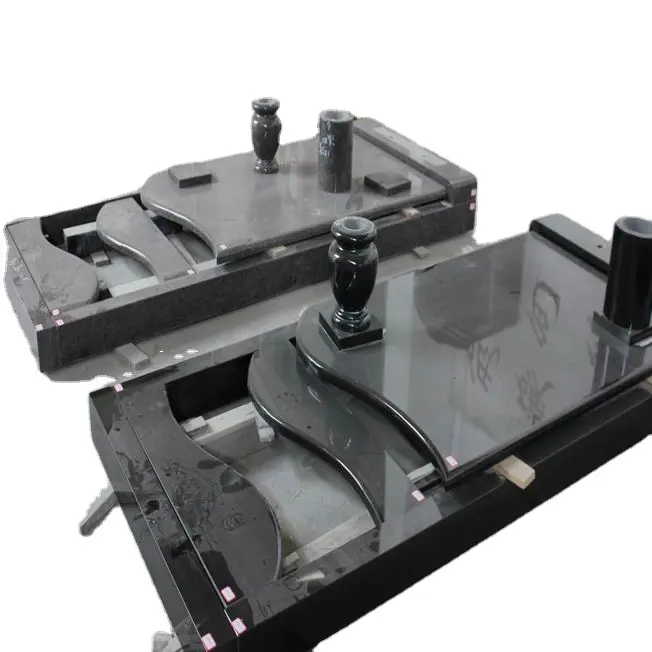 3 человека маленькая надгробная плита Шаньси Черная Гранитная резьба надгробная плита