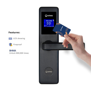 Sistema de Cerradura Electrónica Inteligente RFID RF para Puertas de Hotel con Tarjeta de Seguridad E4431 de Acero Inoxidable, Certificado ANSI para Pruebas contra Incendios - Product Image 1