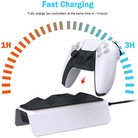 Station de charge pour manette PS5 Dobe améliorée avec indicateur LED, station de charge rapide à haute vitesse pour manette Sony DualSense