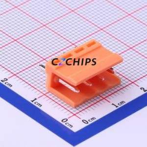 HT396V-3.96-4P Plug-in Terminal Block Through hole,P=3.96mm Connector Board-to-Board / Socket - Open 1x4P 3.96mm Orange - Product Image 1