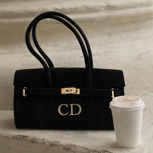 Bolso <span class=keywords><strong>de</strong></span> Hombro <span class=keywords><strong>de</strong></span> Doble Correa <span class=keywords><strong>de</strong></span> Alta Calidad, Estilo Desgastado, con Almacenamiento, Material <span class=keywords><strong>de</strong></span> Gamuza, Etiqueta Privada, Letra en Relieve - Product Image 5