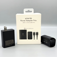 Chargeur Super Rapide PD 65W pour Samsung Galaxy S25 S24Ultra Adaptateur USB C 2C+A Chargeur Mural Multi-Ports avec Câble Type-C vers Type-C